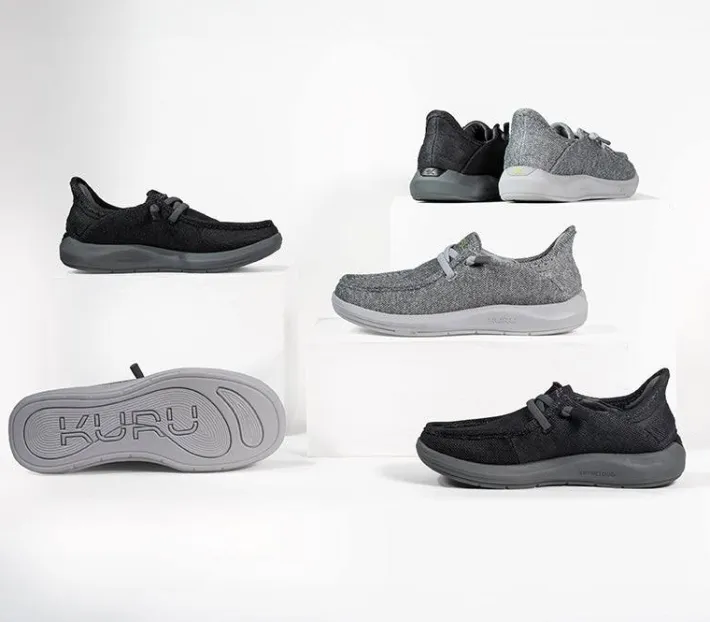 Slip-Ons>KURU Footwear DRAFT Rento Jetblack-brickred