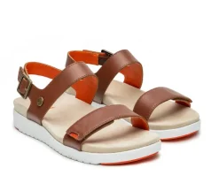 Sandals>KURU Footwear GLIDE Walnutbrown-bloodorange