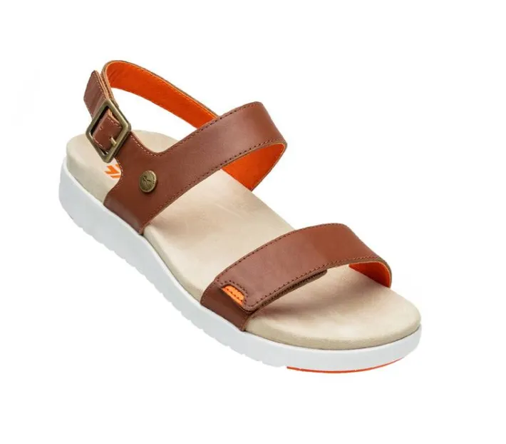 Sandals>KURU Footwear GLIDE Walnutbrown-bloodorange
