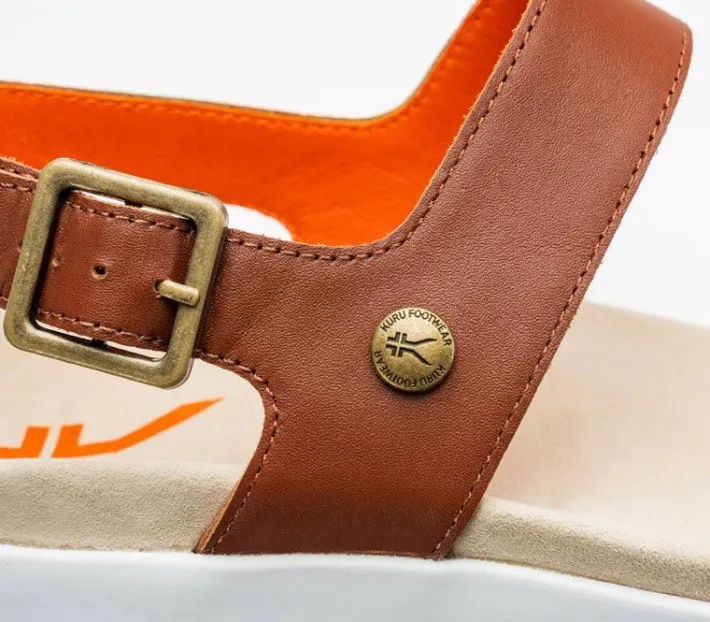 Sandals>KURU Footwear GLIDE Walnutbrown-bloodorange