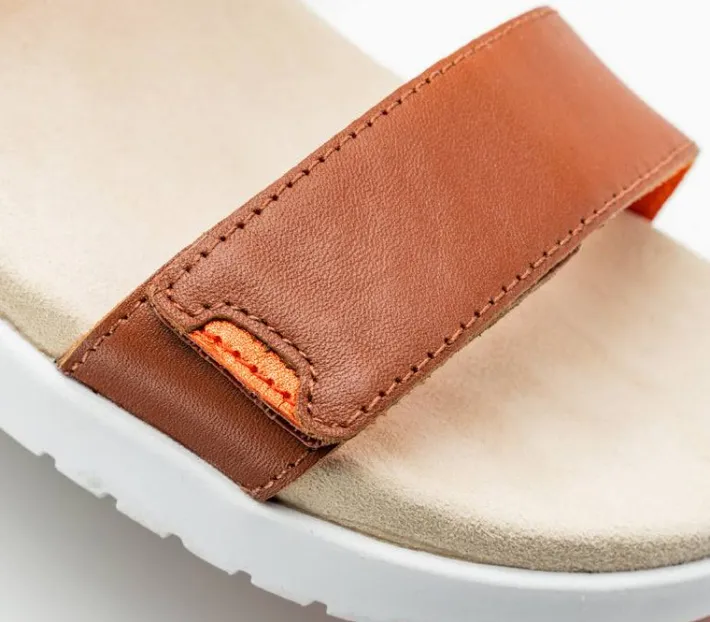 Sandals>KURU Footwear GLIDE Walnutbrown-bloodorange