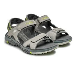 Sandals>KURU Footwear TREAD Wilddove-darkshadow-limegreen